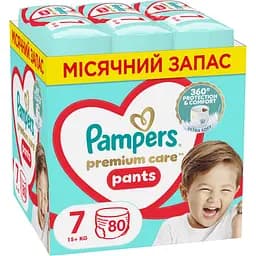 Уценка. Набор трусики-подгузники Pampers Premium Care Pants Размер 7 (15+кг) 80 шт. 