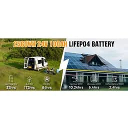 Акумулятор Eco-Worthy LiFePO4 з вбудованим BMS 5000+ циклів 24V 100 Ah (US-L13070402010-1) - мініатюра 7