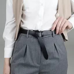 Ремень женский кожаный-узел без пряжки черный SF-258 (125 см)