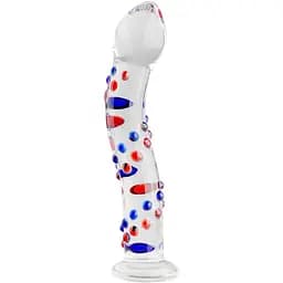 Скляний дилдо з вигинами та малюнком Gildo Glass Dildo No. 3