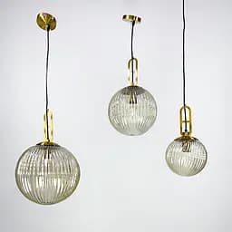 Підвісний світильник з янтарним плафоном у 3-х розмірах Line.F Діаметр плафону 20 см