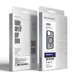 Чехол для Apple iPhone 15, Uniq MagCase, синий, противоударный, панель-накладка с MagSafe, ударопрочный TPU+PC, с магнитом MagSafe, поддержка полноценной беспроводной зарядки, ArmorStandart (ARM75298) - мініатюра 6