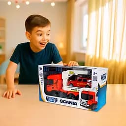 Автомодель TechnoDrive Big Truck Евакуатор Scania з машиною (6408KS) - мініатюра 13