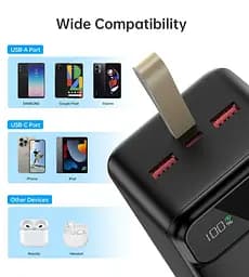 УМБ Choetech 40000mAh, 22,5W PD QC3.0, USB-C In/out, 2xUSB-A Li-pol чорна (B731-ACBK) - мініатюра 10