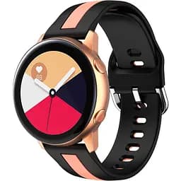 Ремінець для Samsung Galaxy Watch Active 2 40mm - чорно-рожевий ширина кріплення 20мм силікон Watchbands D2 Normal (W37-2WB31794257)