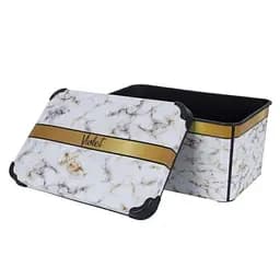 Кошик із кришкою Violet House Decor Marble White, поліпропілен, 20 л (0648 DECOR Marble White с/кр. 20) - мініатюра 3