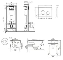Набір Q-tap Nest 4 в 1 підвісний унітаз Tern Ultra Quiet 525x345x360 + комплект інсталяції QT17332303AW47508 - мініатюра 8
