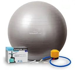 М'яч для фітнесу (фітбол) PowerPlay 4001 Ø65 cm Gymball Сірий + помпа (PP_4001_65_Grey)