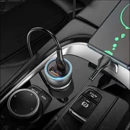 Автомобільний зарядний пристрій 43 W, PD25W+QC3,0, Hoco NZ8/АЗП-адаптер із підсвіткою - мініатюра 5