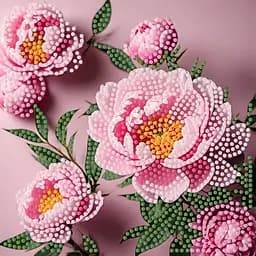 Алмазна мозаїка Strateg ПРЕМІУМ Рожева мрія на паперовій основі розміром 18х18 см (ZAV1818-13)