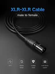 Мікрофонний кабель UGREEN AV130 подовжувач XLR Male to Female Microphone Cable 2 м Black (20710) - мініатюра 3