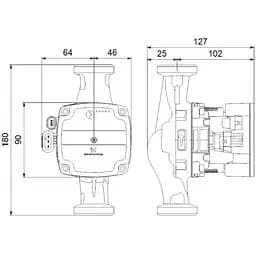Циркуляційний насос Grundfos Alpha Solar 25-145 180 (98989297) - мініатюра 5