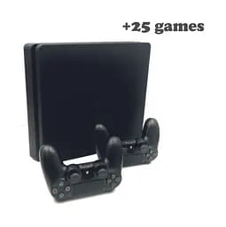 Консоль Sony PlayStation 4 SLIM 1TB Black ПЗ12 обслугована + 2 Геймпада бездротових DualShock 4 + 25 ігр + гарантія б/в