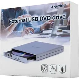 Оптичний привід Gembird Silver, DVD+/-RW, USB 2.0 (DVD-USB-02-SV) - мініатюра 5