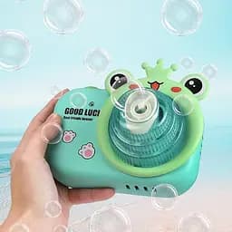 Фотокамера-генератор мильних бульбашок 9996 Children's camera Frog / Green - мініатюра 3