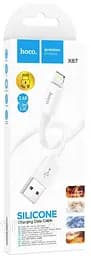 Кабель Hoco X87 Magic silicone charging data cable for Lightning Білий - мініатюра 2