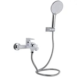 Смеситель для ванной Qtap Jay, Chrome/White (k35) с душевым гарнитуром QTJAY259CRW45553