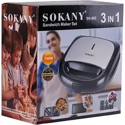 Мультипекар (Бутербродниця-Вафельниця-Кексниця) Sokany SK902B - мініатюра 9