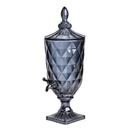 Лимонадниця з краном скляна 3 л диспенсер для напоїв лимонадник із краном Сірий Yiwu HP-19-305