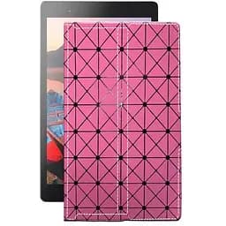Чохол StatusCASE з екошкіри для планшету Lenovo Tab 3 Plus TB-8703X Рожевий ромб