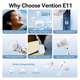 Навушники TWS Vention Elf Earbuds ECHO LITE E11 White - мініатюра 7