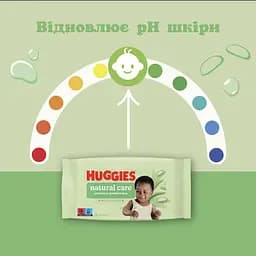 Уцінка. Набір вологі серветки Huggies Natural Care 224 шт. (4 уп. по 56 шт.)  - мініатюра 4