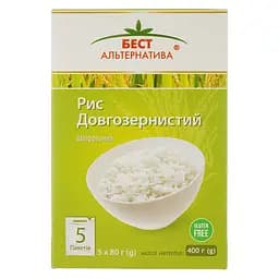 Рис довгозернистий Бест Альтернатива 400 г (5 пакетики по 80 г)