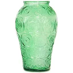 Ваза для квітів Crystal Bella скляна 24.5 см зелена (YBCG-240425-44)