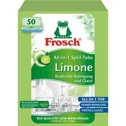 Таблетки для миття посуду в посудомийних машинах Frosch Лимон 50 шт.