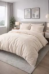 Комплект постельного белья евро 200х220 сатин кремовый TC303376207