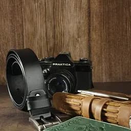 Ремінь чоловічий із затемненою пряжкою механіка 20314 Vintage чорний 105-120 см - мініатюра 5
