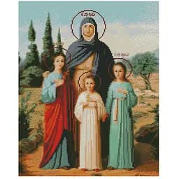 Алмазна мозаїка ікона Віра Надія Любов та їхня мати Софія», 40х50 см