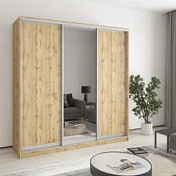Шафа-купе тридверна MebelStar Комбо AL 2ДСП/Дзеркало 200x60x210 см Дуб тахо (MBS-4299)