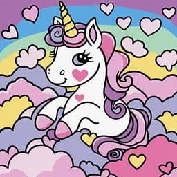 Набір для розпису по номерах для дітей 5+ Мрійлива єдиноріжка, Ideyka, 25x25 см, КНО6295