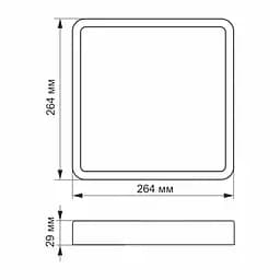 Cвітильник накладний Videx LED 24W 5000K квадратний (VL-DLSS-245) - мініатюра 3