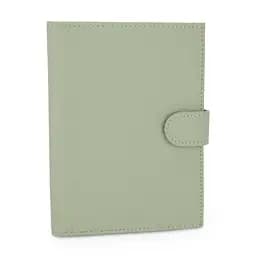 Обложка на паспорт 3459 кожаная с карманом для денег светло-зеленая