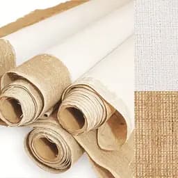 Полотно в рулоне Rosa грунтованное, ширина 2 м. Лен, масляно-эмульсионная грунтовка, среднее зерно, 600 г/м²