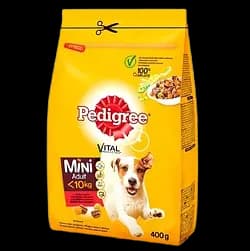 Сухий корм для дорослих собак маленьких порід Pedigree, яловичина та овочі, 400 г
