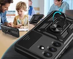 Чохол Primo Shockproof для Samsung Galaxy S26 (SM-S942) протиударний, з підставкою і шторкою камери Black - мініатюра 8