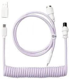Кабель Keychron USB-A/USB-C USB-C заряджання/синхронізації Keychron, 1.36м, Type-C, Coiled Aviator, фіолетовий (CAB17_KEYCHRON)
