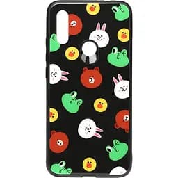 Чохол-накладка Toto Cartoon Print Glass Case Xiaomi Redmi 7 Line friends Black