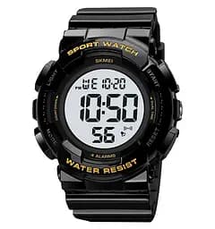 Чоловічий наручний спортивний годинник Skmei 2081 Чорний з золотом /Білий