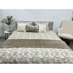 Комплект постільної білизни Ecotton двоспальний 267262 Квiтка на бежевому (24274)