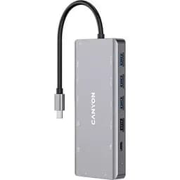 Порт-реплікатор Canyon DS-12, 13 in 1 USB-C hub, 2 x HDMI, Gigabit Ethernet, VGA, 3 x USB3.0, PD/100W, 3.5mm audio jack (CNS-TDS12)