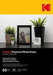 Фотопапір Kodak Premium Glossy 240 г/м² A4 50 аркушів для друку фото