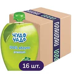 Упаковка пюре Чудо-чадо Яблоко без сахара пауч 1.44 кг (90 г х 16 шт.)