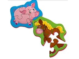 Пазлы магнитные бейби Лошадка и поросенок, (укр)