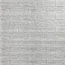 Самоклеюча декоративна 3D панель Sticker Wall під цеглу сіра смужка 700x770x5мм (183)