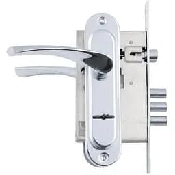 Замок врізний дверний з ручками на планці комплект FZB 55 мм CY5555Y CP