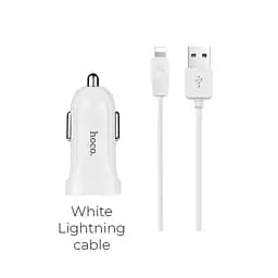 Адаптер автомобильный Hoco Lightning cable 2-port Car charger set Z2A |2USB, 2.4A|